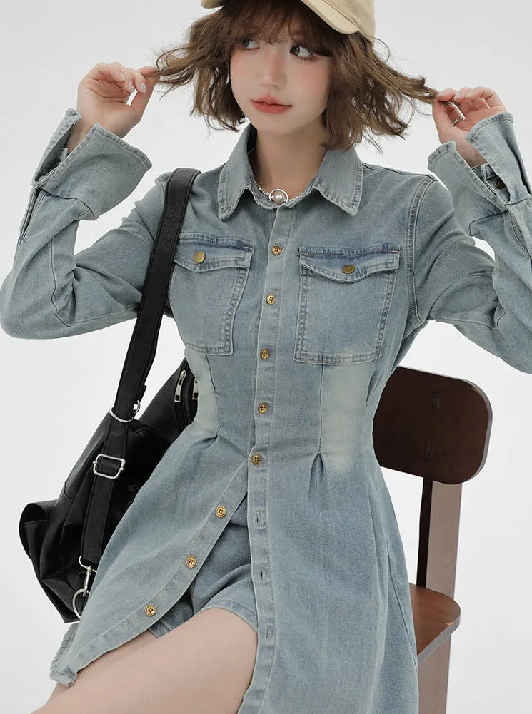 Dress American Retro Denim Suit