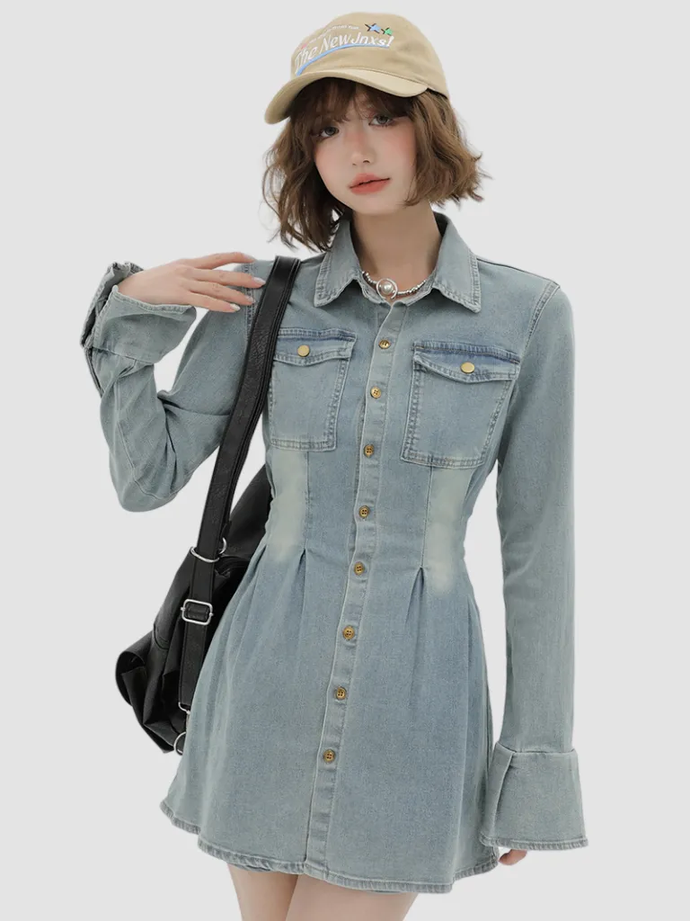 Dress American Retro Denim Suit