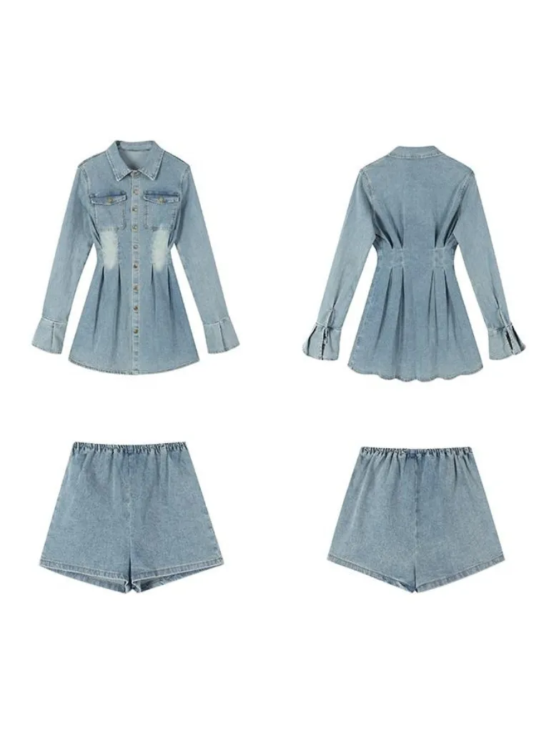 Dress American Retro Denim Suit