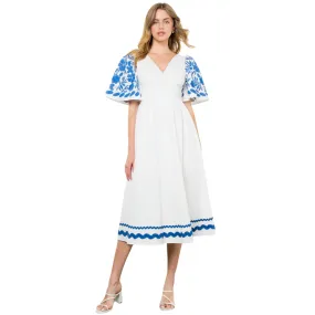 Embroidered Detail Midi Dress