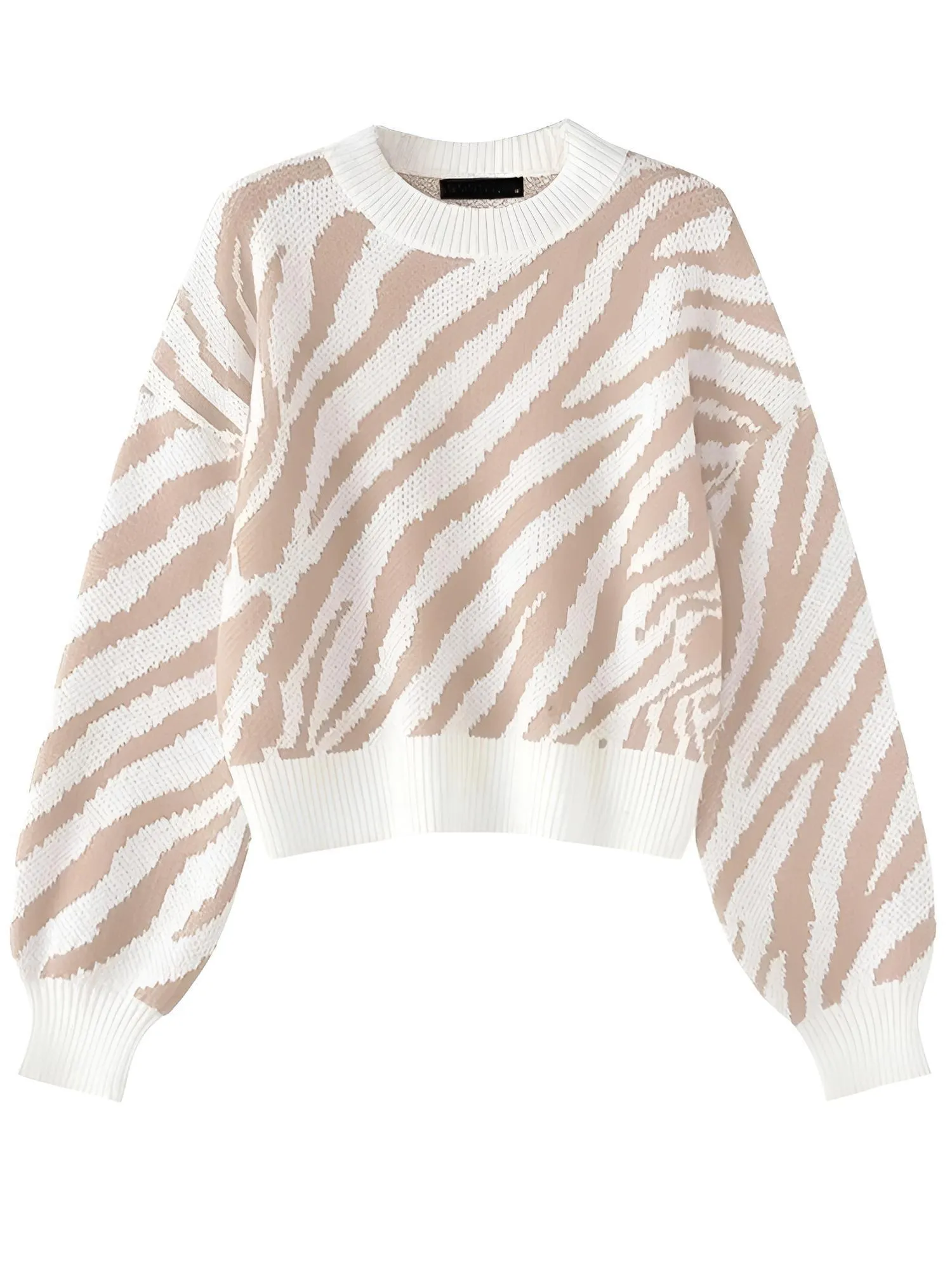 Fashion Women's Zebra Striped Sweater Stylish Sweaters Women Jumpers Casual Knit Loose Pullovers
