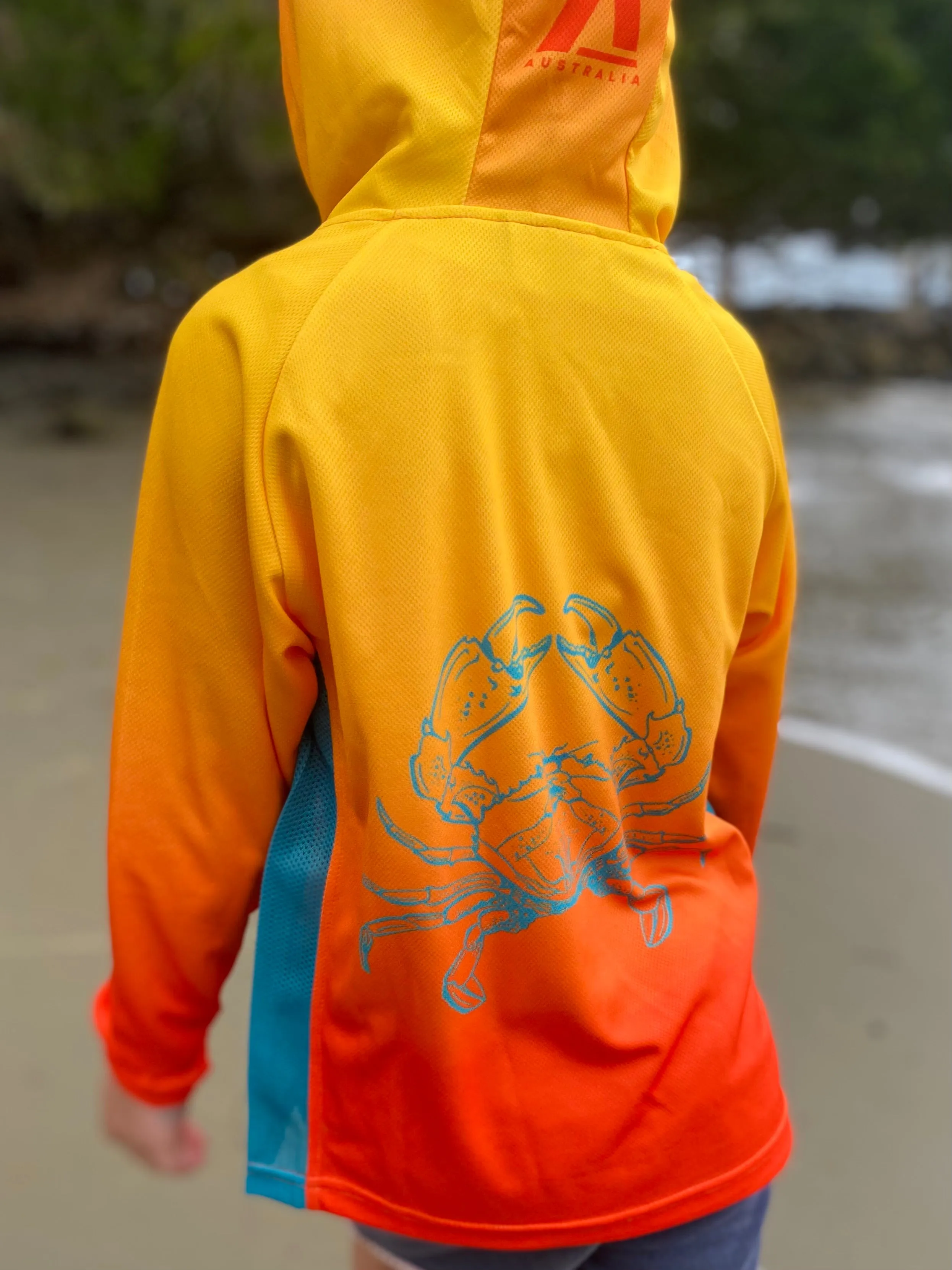 Kids Fishing Shirt - Hooded Mud Crab