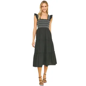 Lace Detailed Tiered Midi Dress