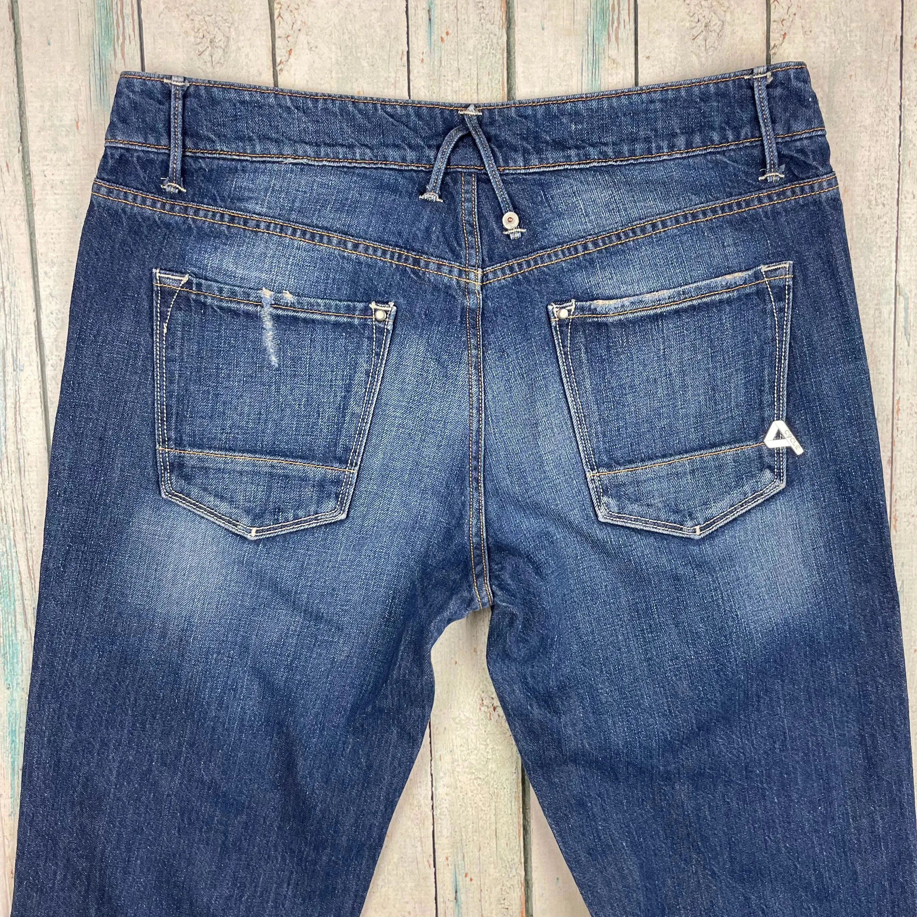 Ladies Italian Made Cycle 'Baggy' Easy Fit Distressed Jeans - Size 27