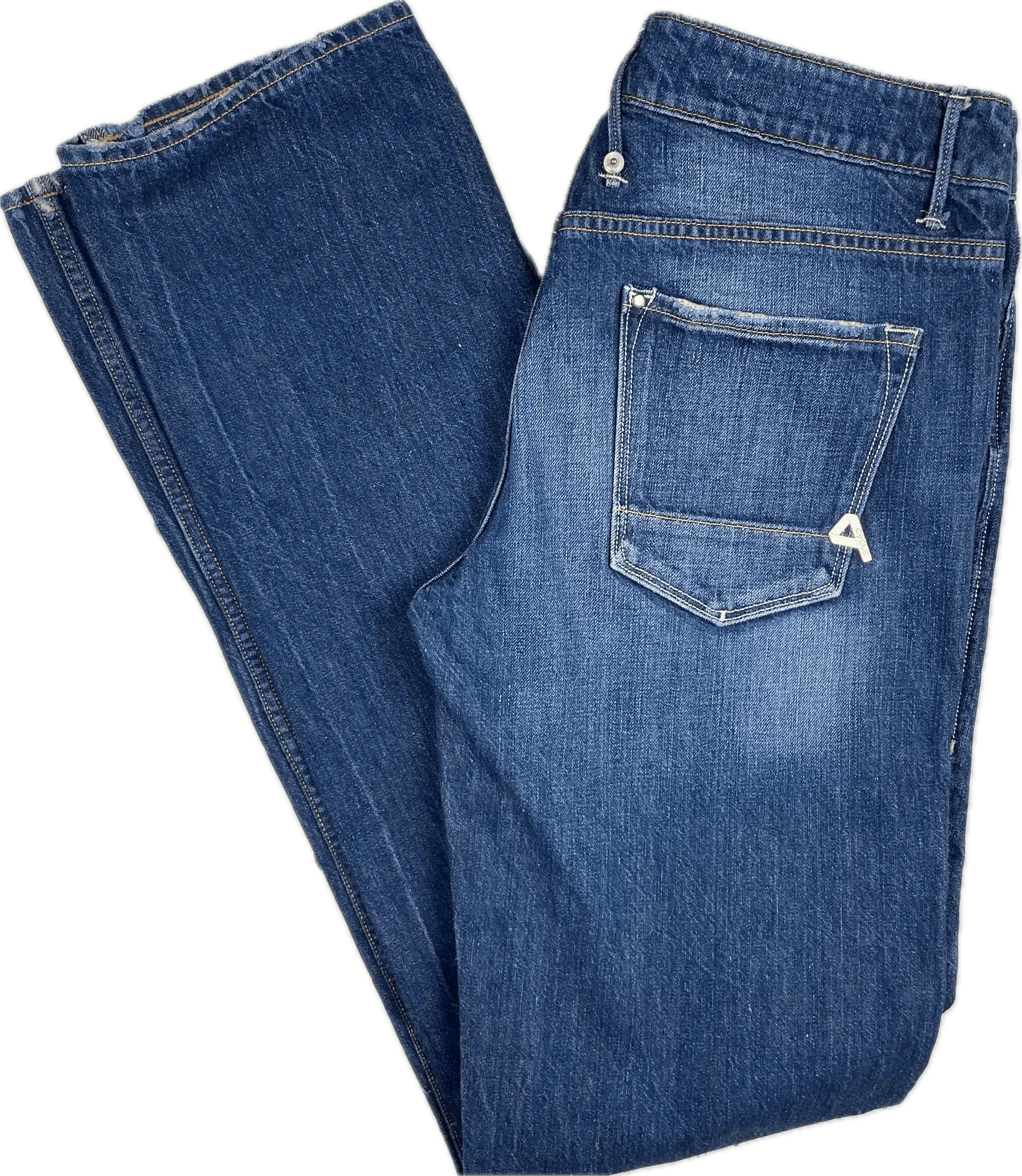 Ladies Italian Made Cycle 'Baggy' Easy Fit Distressed Jeans - Size 27