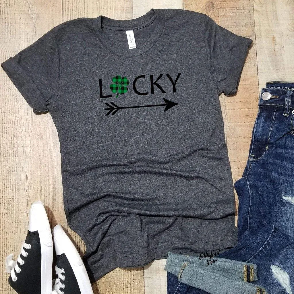 Lucky St. Patrick's Day Shirt Buffalo Plaid