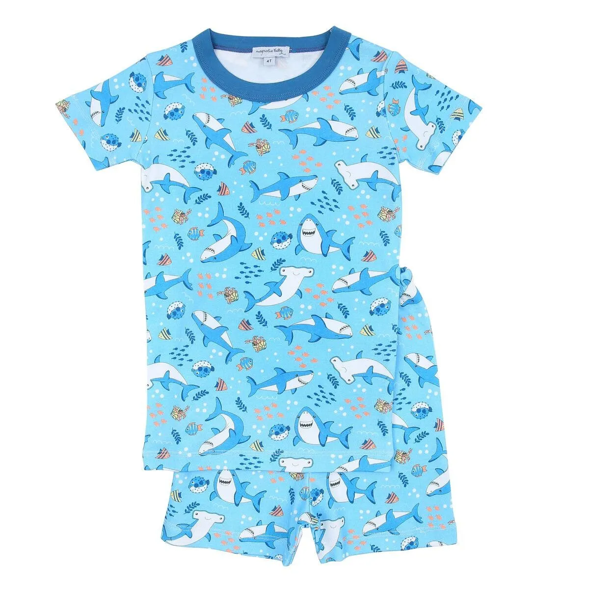 Magnolia Baby Little Boys Blue Shark Zone Short Pajamas