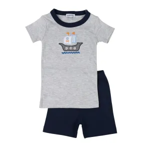 Magnolia Baby Little Boys Gray & Navy Blue Pirate's Life! Short Pajamas