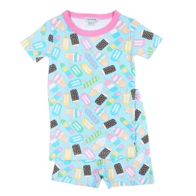 Magnolia Baby Little Girls Aqua Cool Summer Treats Bamboo Pajamas