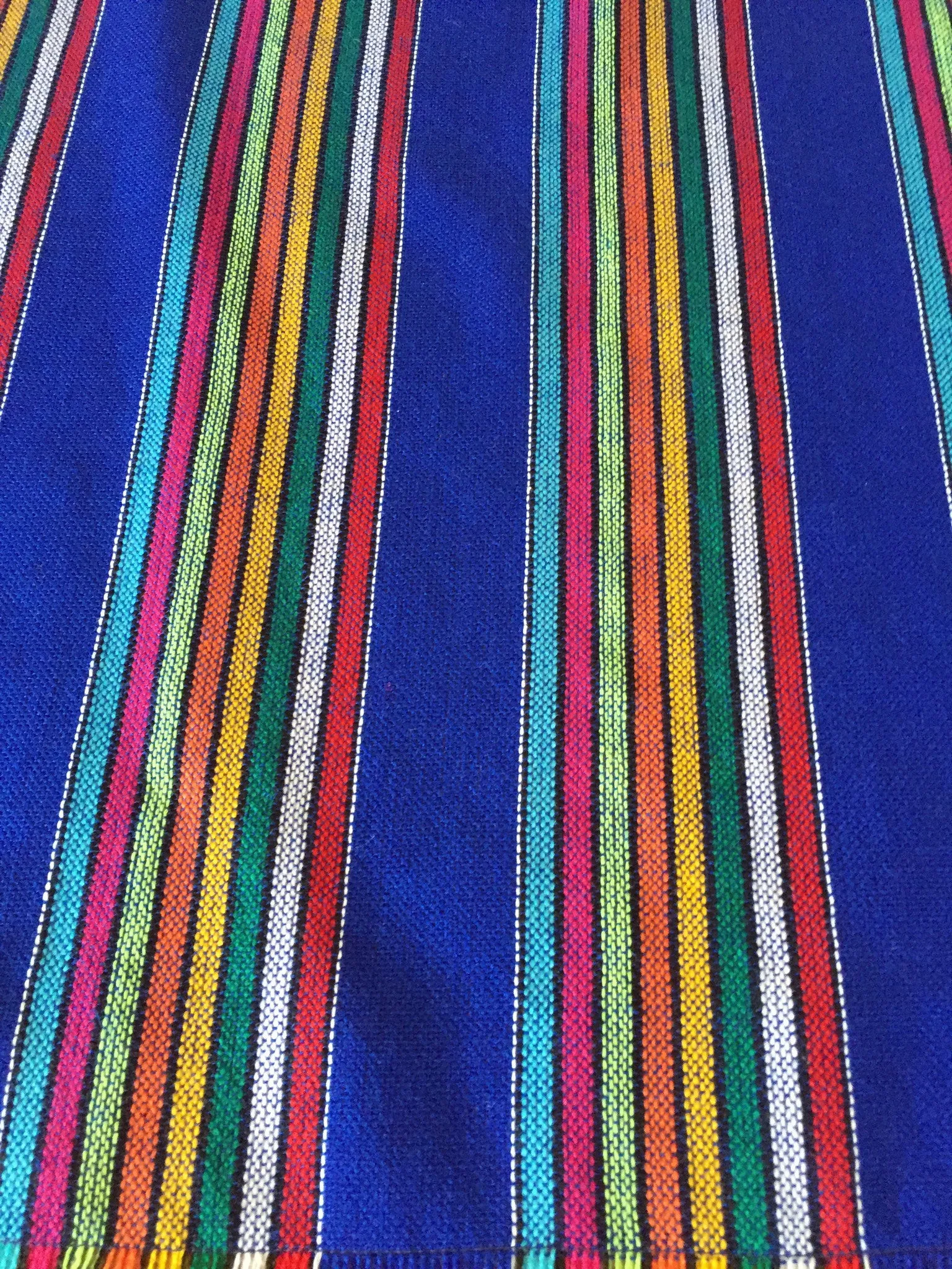Mexican fabric Table Runner - Blue stripes