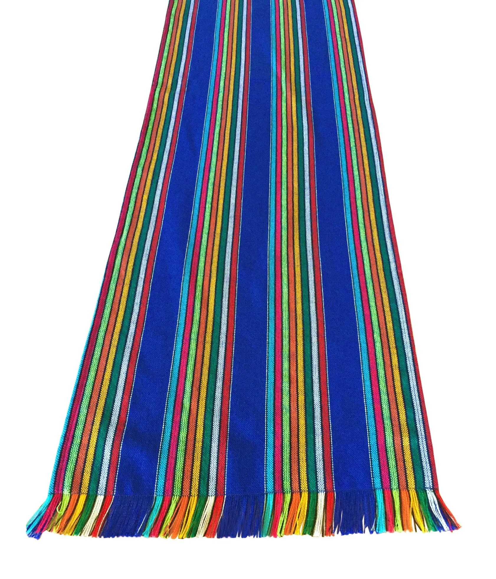 Mexican fabric Table Runner - Blue stripes