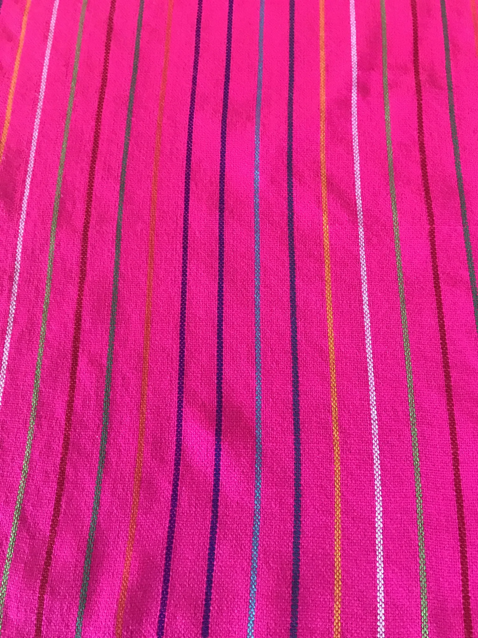 Mexican fabric Table Runner - Hot Pink stripes