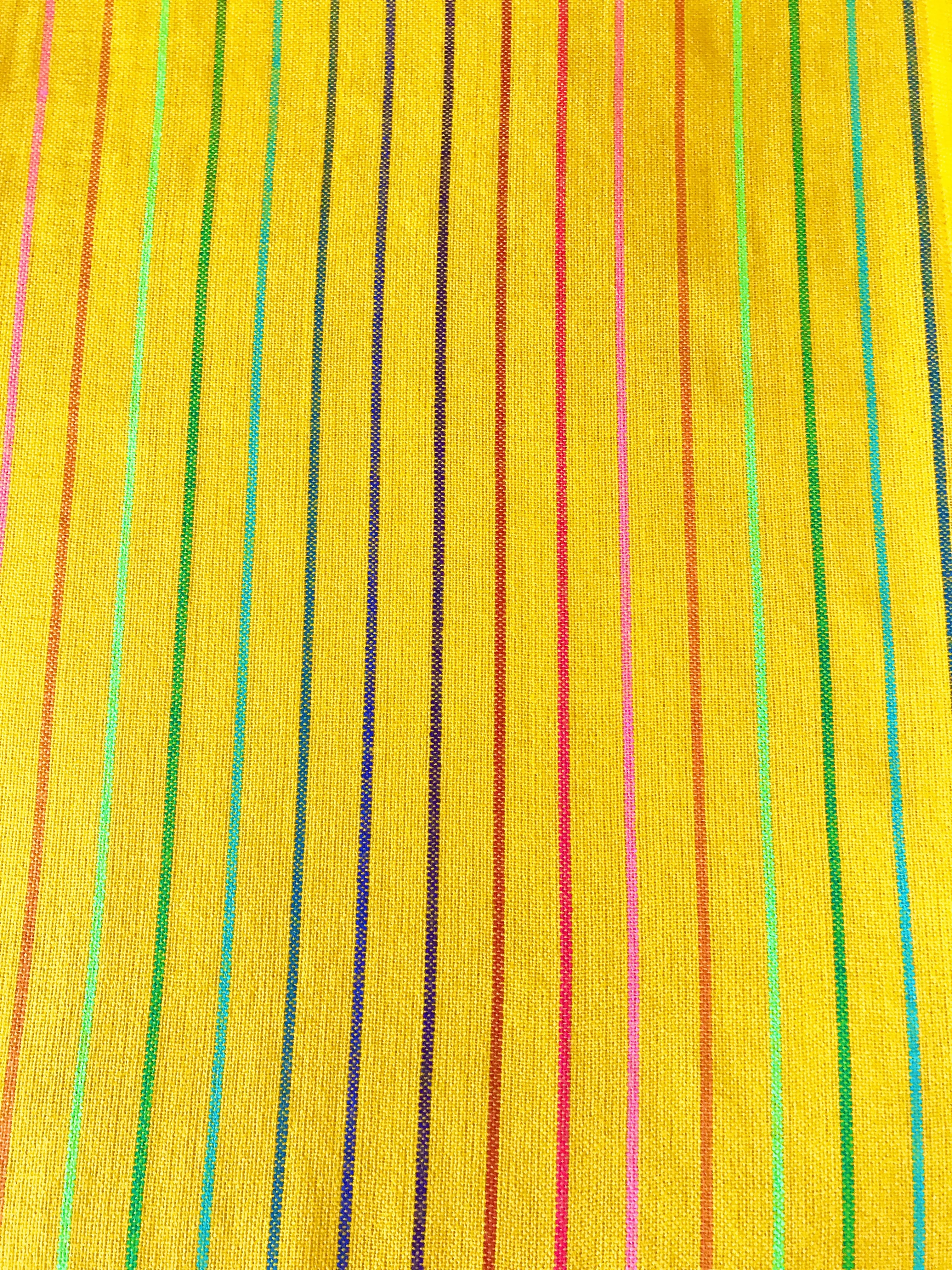 Mexican Fabric Table Runner - striped yellow