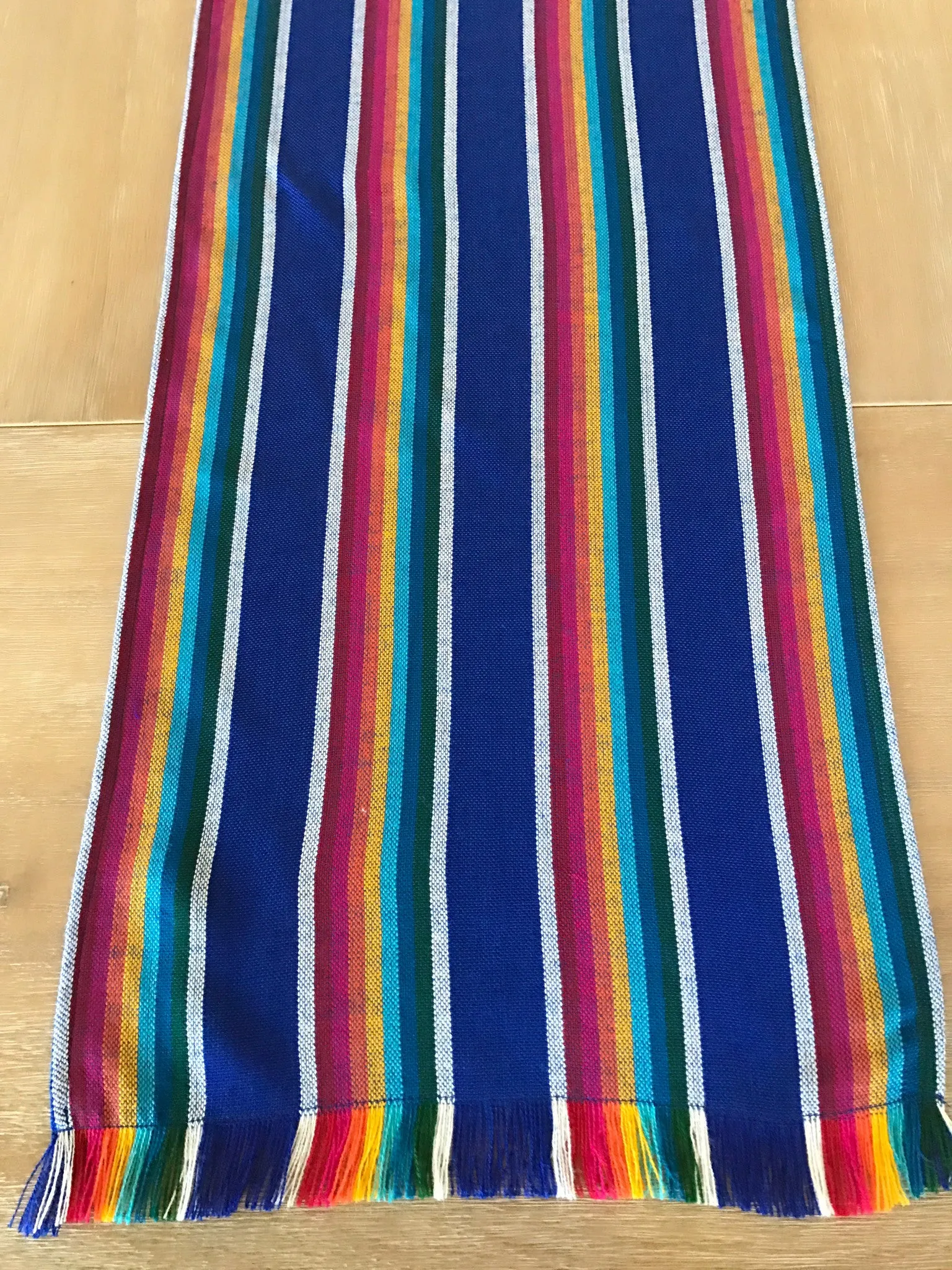 Mexican Table Runner Navy Stripes