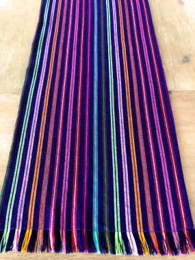 Mexican Table Runner Purple Stripes