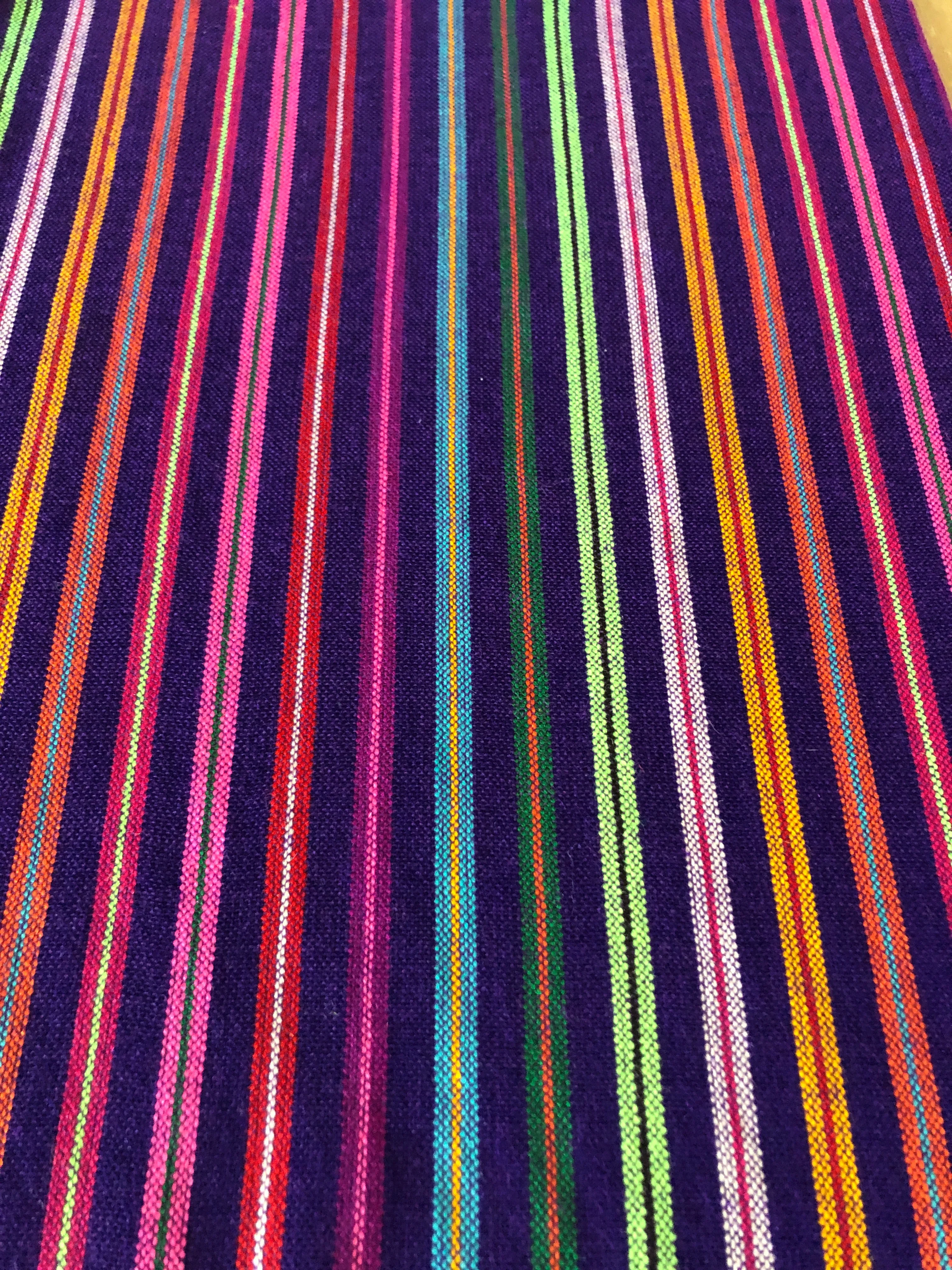 Mexican Table Runner Purple Stripes