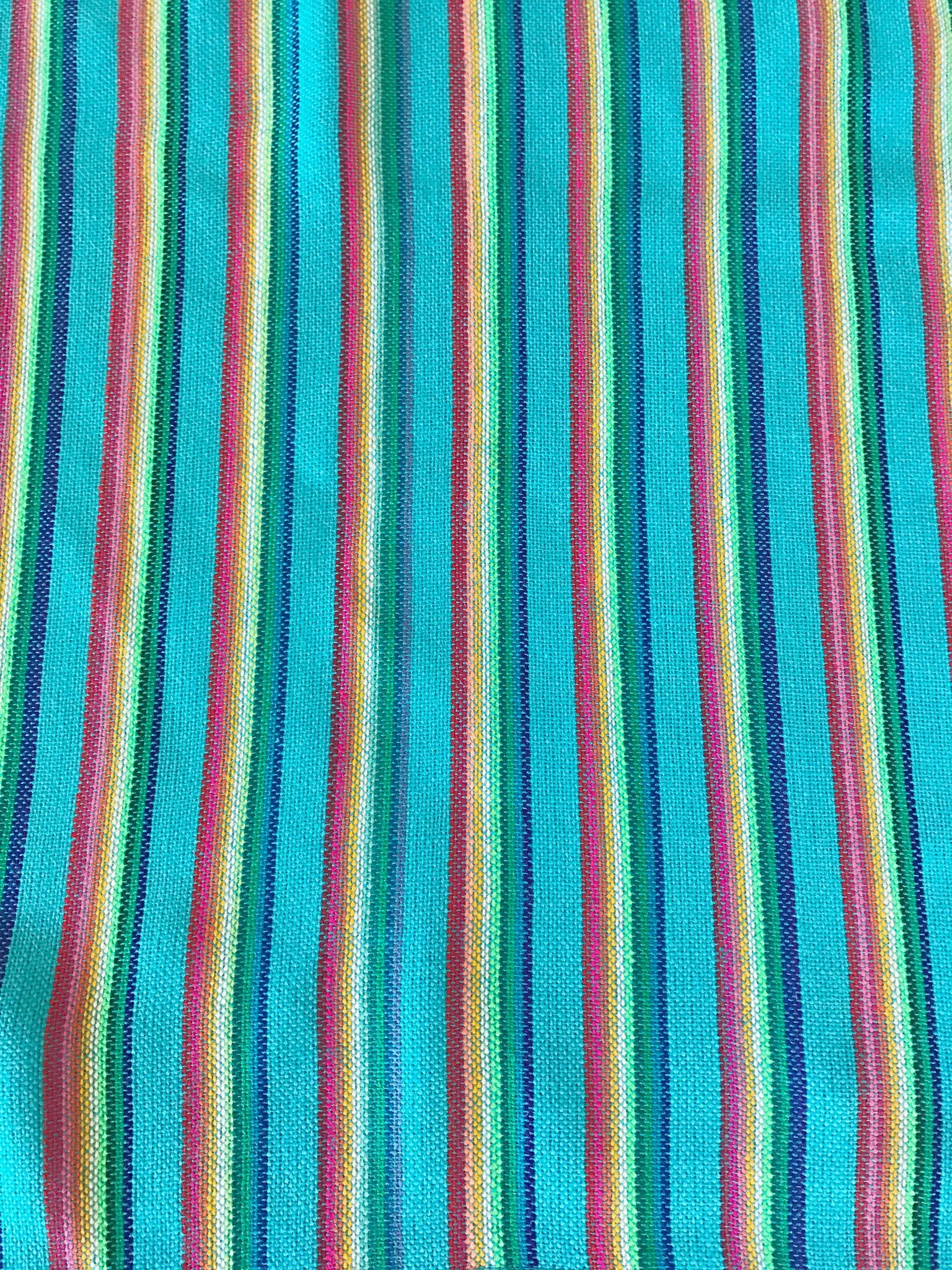 Mexican Table Runner Turquoise Stripes