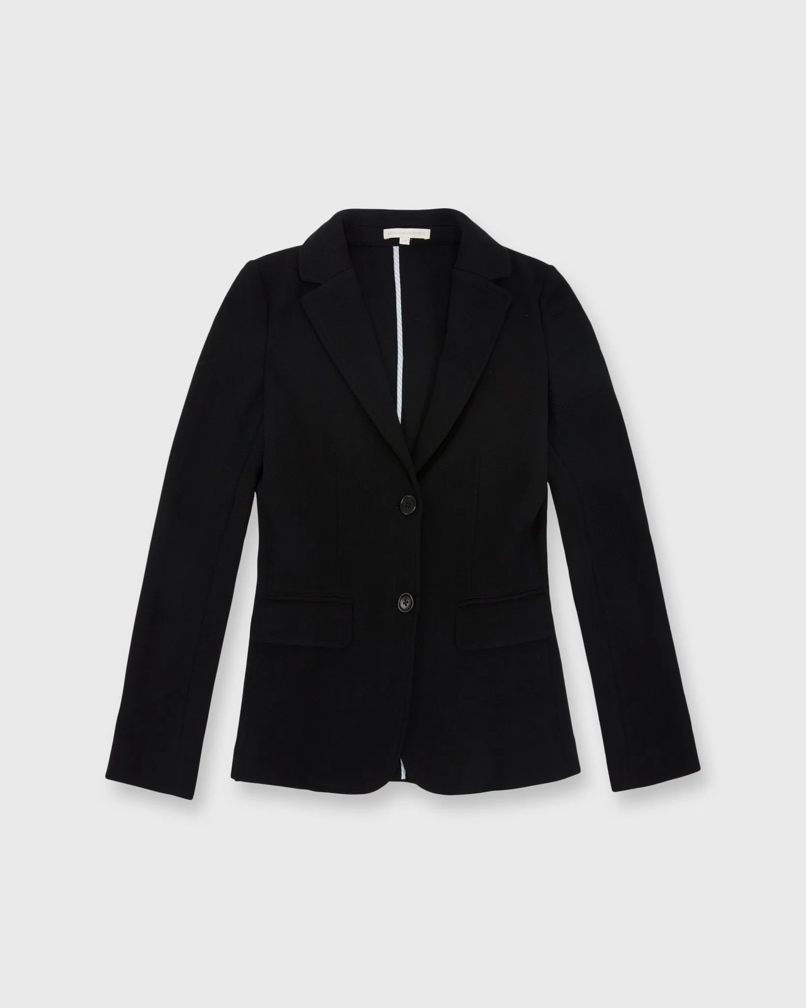 Parker Jacket in Black Wool Pique