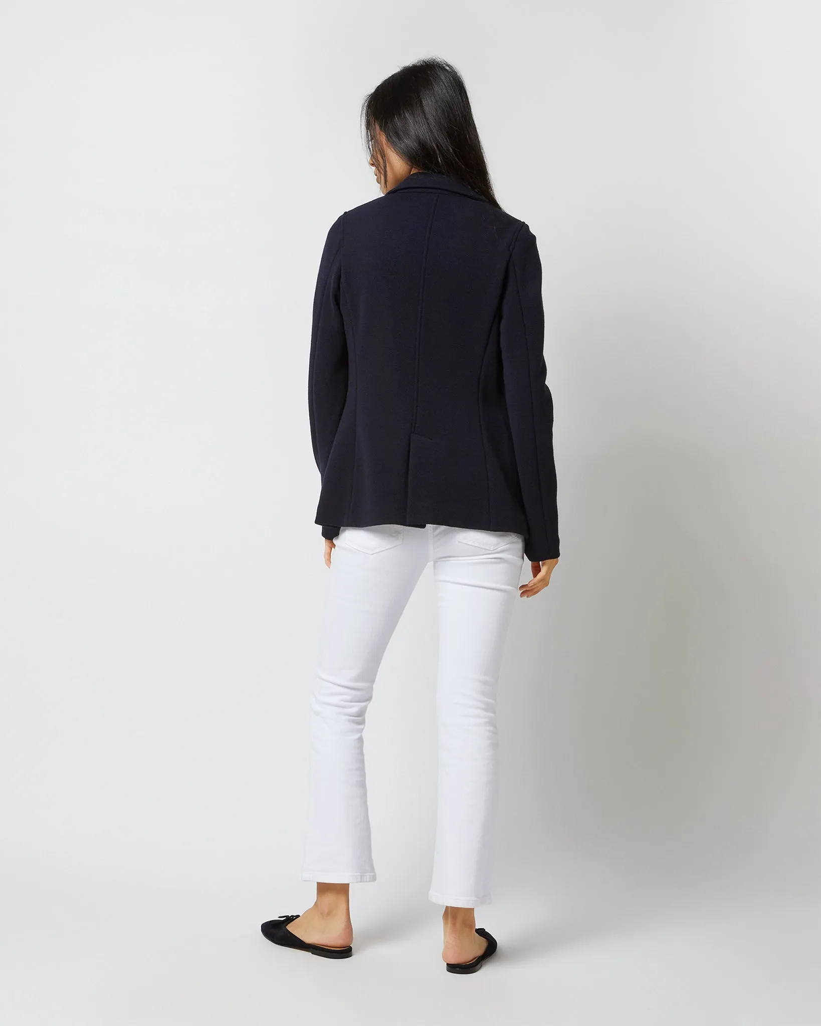 Parker Jacket in Navy Wool Pique