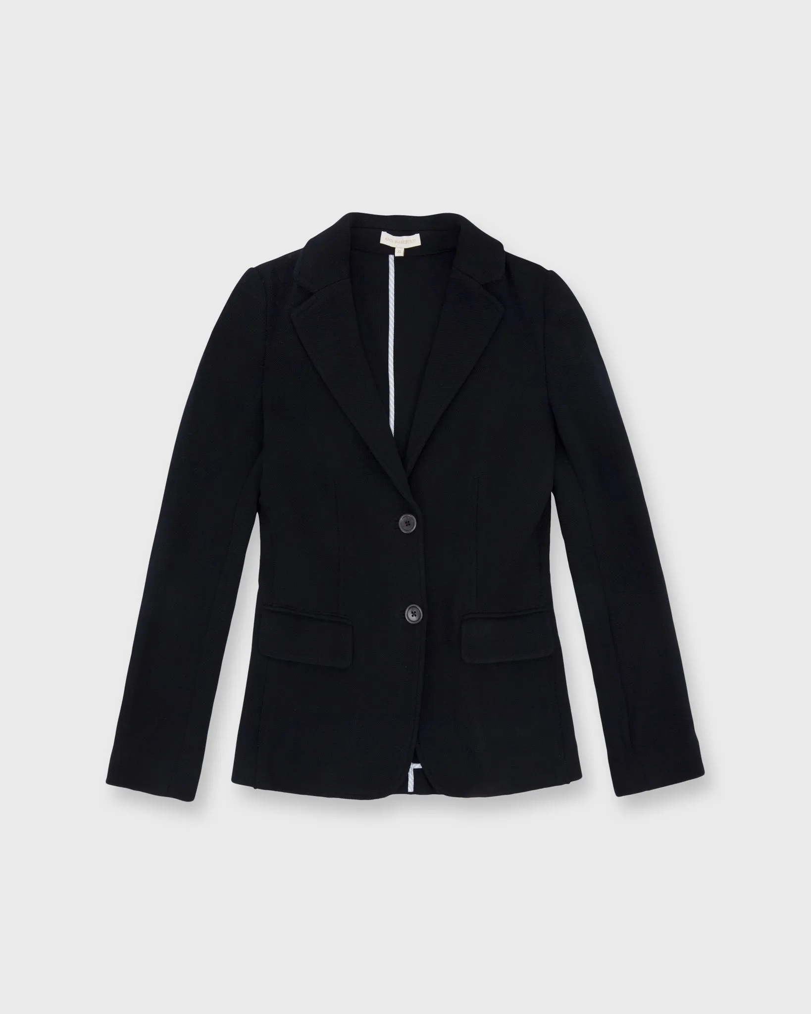 Parker Jacket in Navy Wool Pique