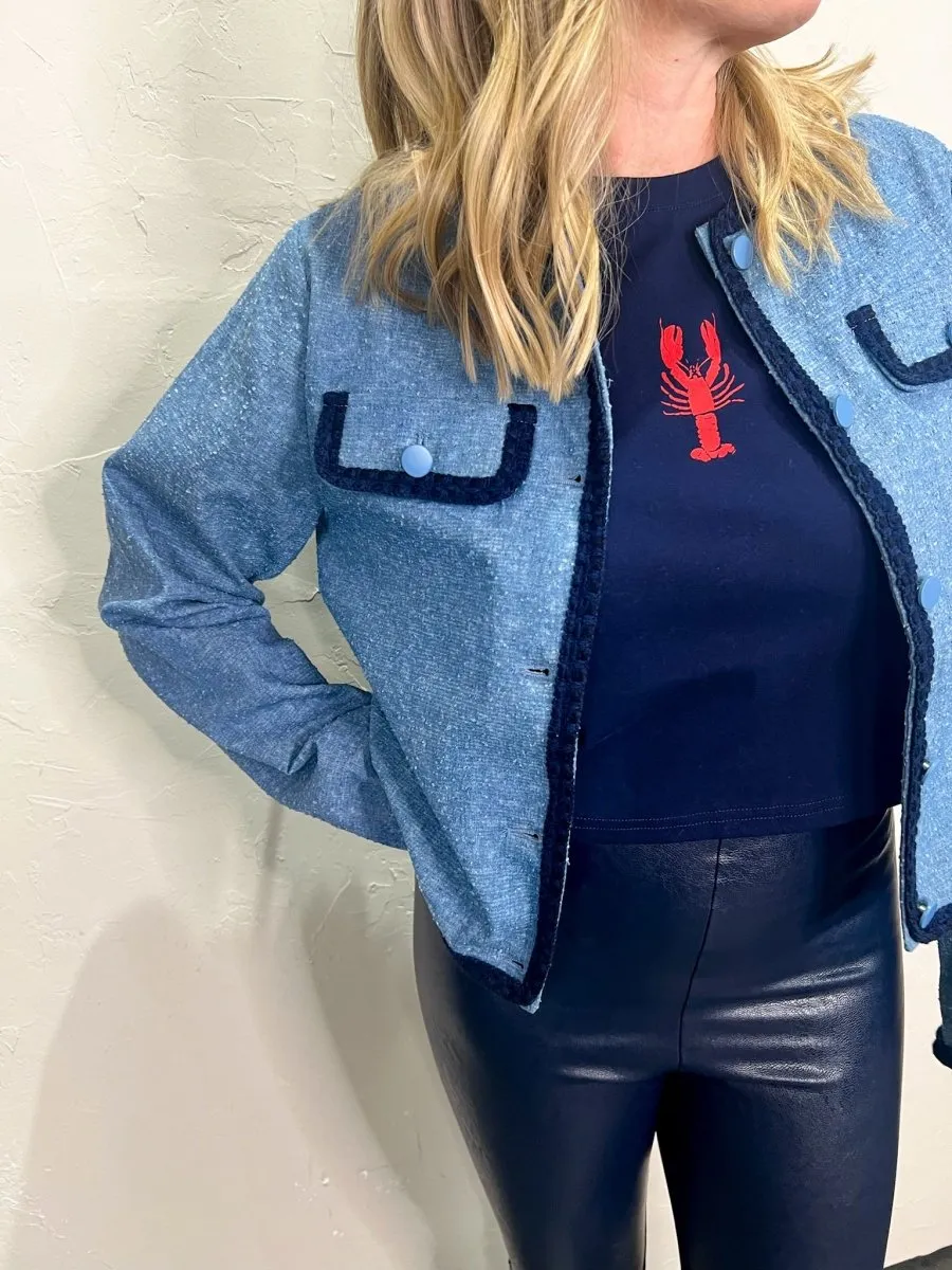 Reagan Textured Denim Jacket