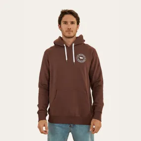 RINGERS WESTERN SIGNATURE BULL MENS PULLOVER HOODIE - CHOCOLATE/WHITE