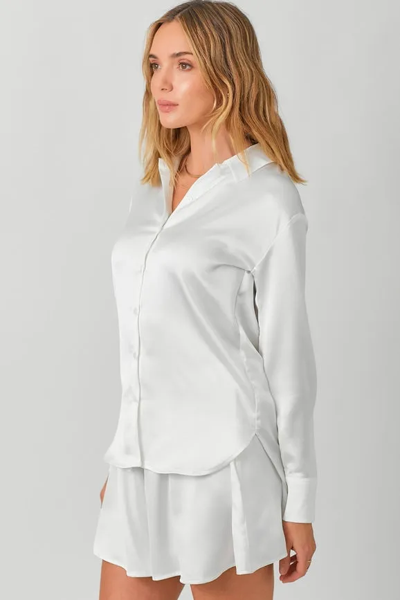 Silky Relaxed Shirt White