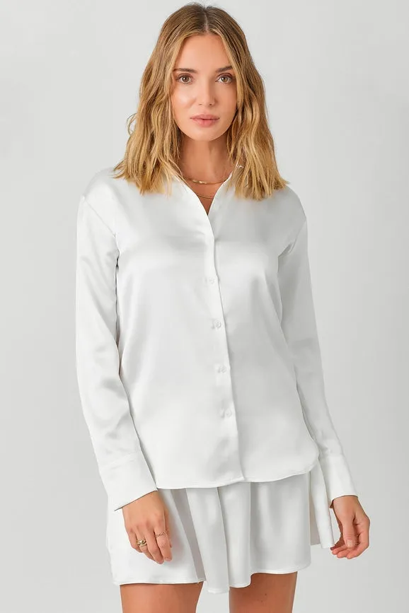 Silky Relaxed Shirt White