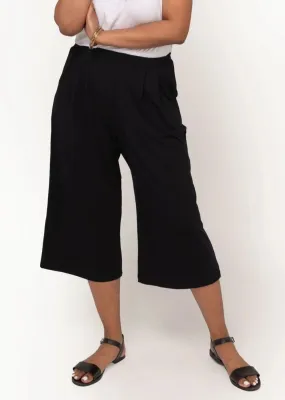 The Comfy Wide Leg Crop in Black - Final Sale