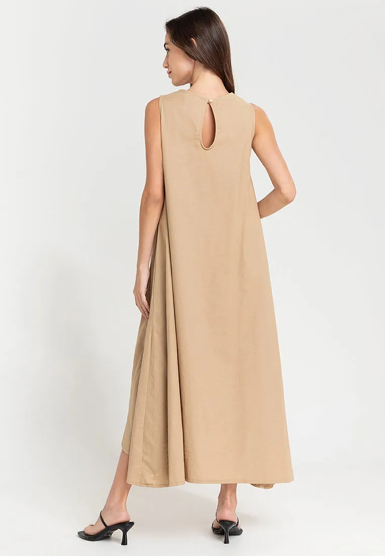Yvonne Sleeveless A-Line Cotton Maxi Dress
