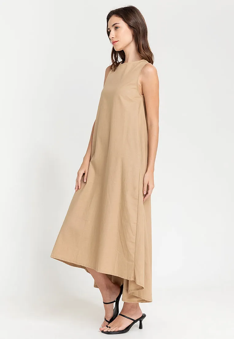 Yvonne Sleeveless A-Line Cotton Maxi Dress