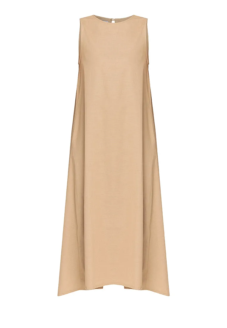 Yvonne Sleeveless A-Line Cotton Maxi Dress