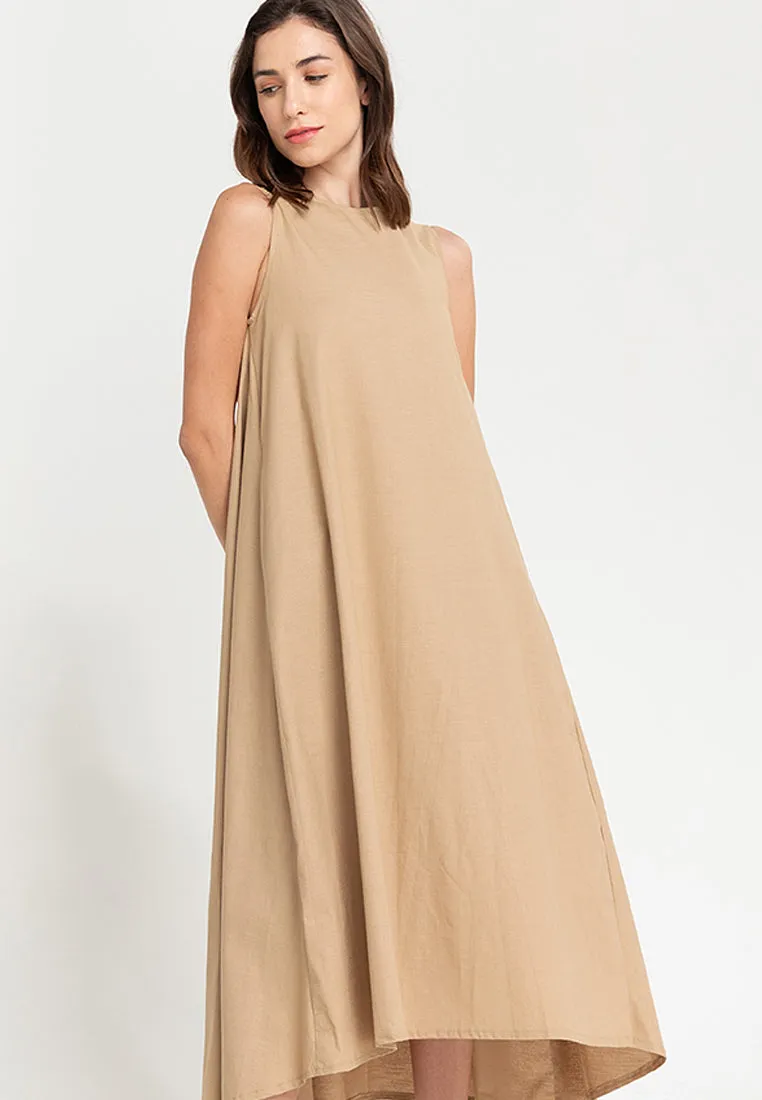 Yvonne Sleeveless A-Line Cotton Maxi Dress