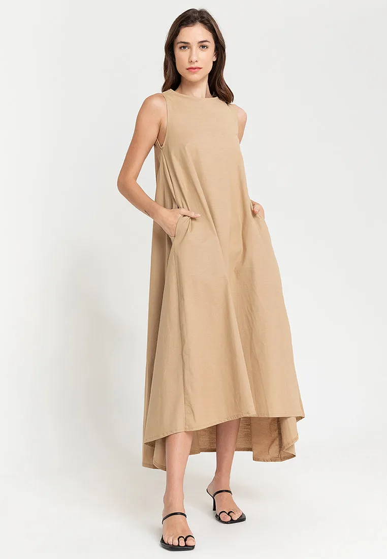 Yvonne Sleeveless A-Line Cotton Maxi Dress