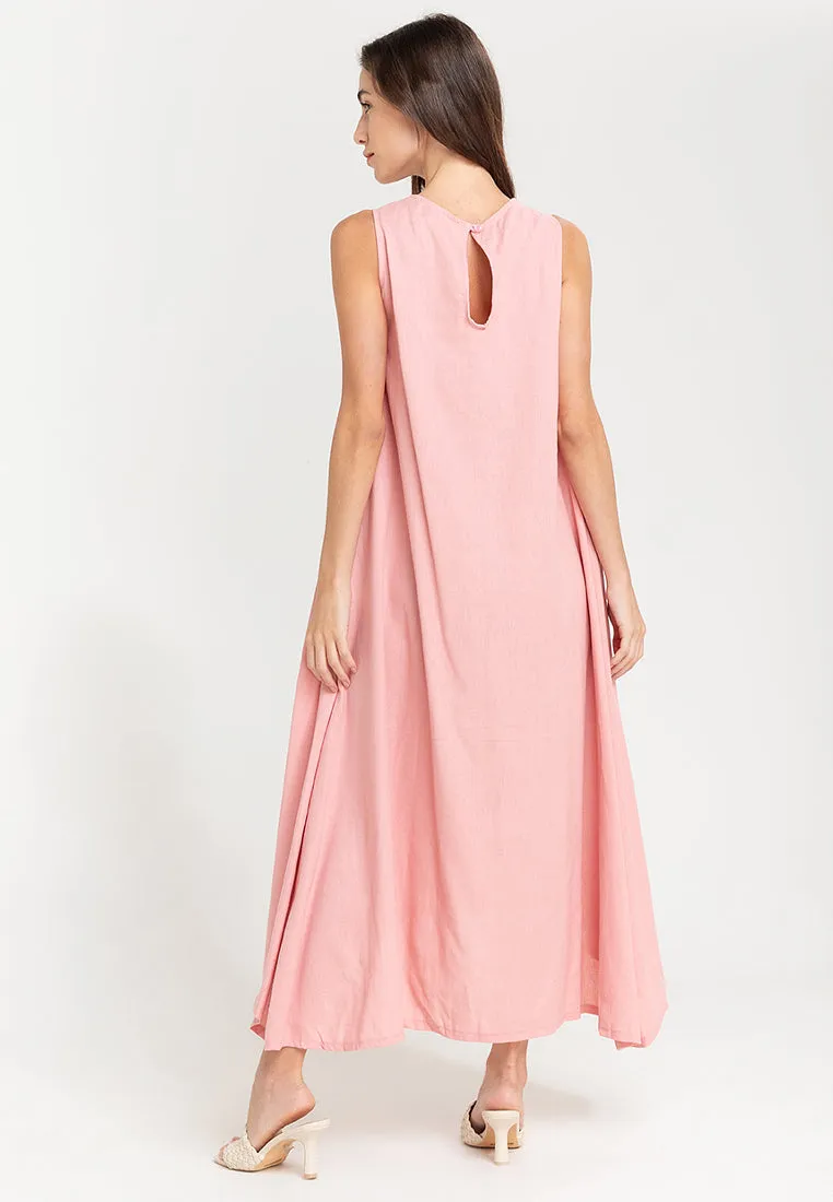 Yvonne Sleeveless A-Line Cotton Maxi Dress