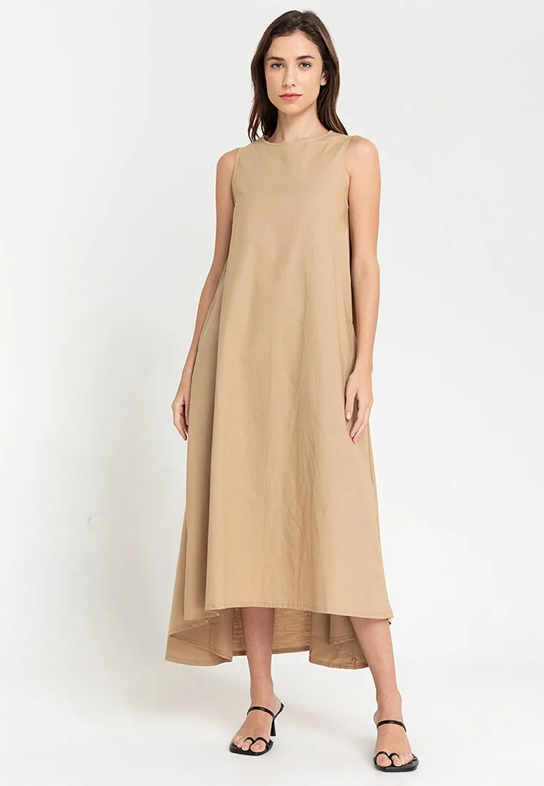 Yvonne Sleeveless A-Line Cotton Maxi Dress